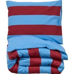 Dekbedovertrek Ezra - Blauw/rood 140x220 Cm