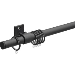 Gordijnroede 160 Cm Mat Zwart Staal - Ø28mm