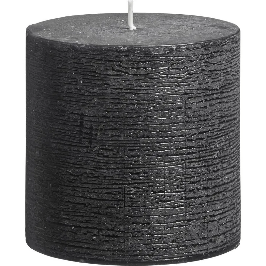 Kaars Rustiek Zwart 10x10 Cm