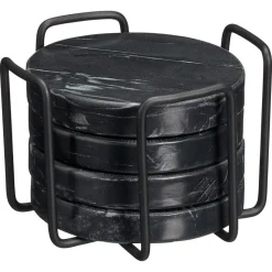 Onderzetters Marmer Zwart 4 Stuks
