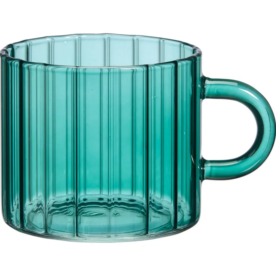 Theeglas Solo Ribbel Petrol - 260 Ml