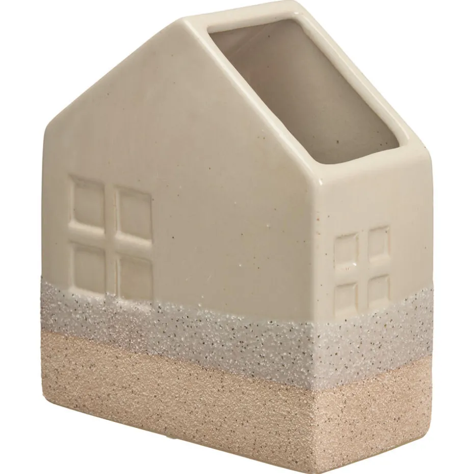 Vaas Huis Naturel 14x7,2x15,5 Cm 14x7x16 Cm