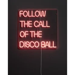 Wandlamp Neon Discoball Rood