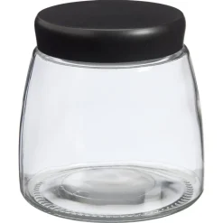 Voorraadpot Glas Zwart - 12,5 Cm 13 Cm